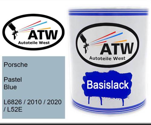 Porsche, Pastel Blue, L6826 / 2010 / 2020 / L52E: 1L Lackdose, von ATW Autoteile West.